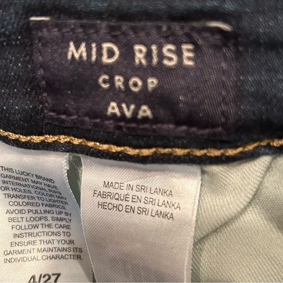 Lucky Brand Mid Rise Ava Crop Skinny Jeans Women’s Size 4/27 Dark Wash Denim - Picture 8 of 11
